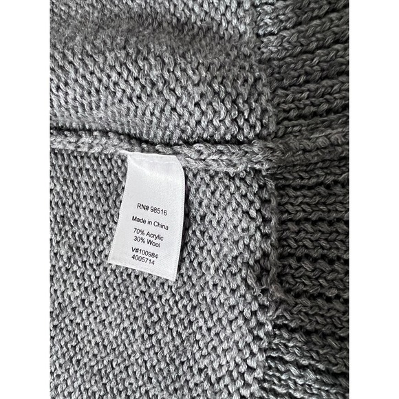 Coldwater‎ Creek Women Sweater Large Gray Full Zip Wool Blend Lagenlook - Picture 8 of 9